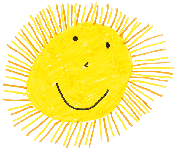 Bild mit gemalter Sonne